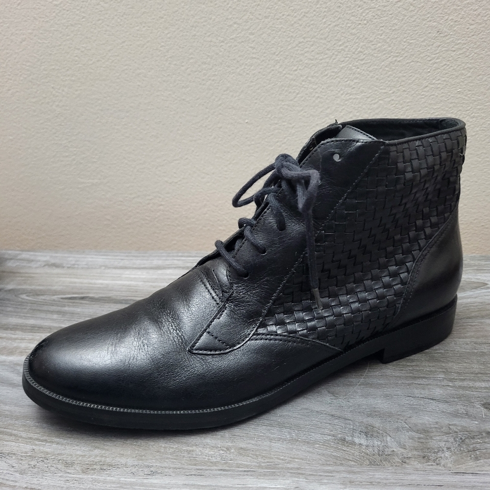 Vintage Trotters Marlene Black Leather Ankle Boots Size 8.5 Narrow